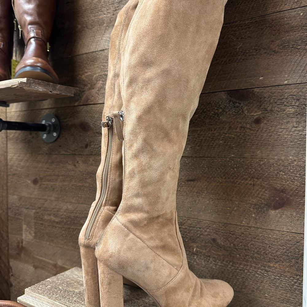 Emotions Over the Knee Boots Tan Camel Block Heel Size 6.5 - Picture 5 of 7